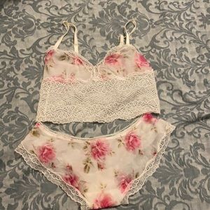 Sexy On Gossamer sheer bralette and panty NWOT